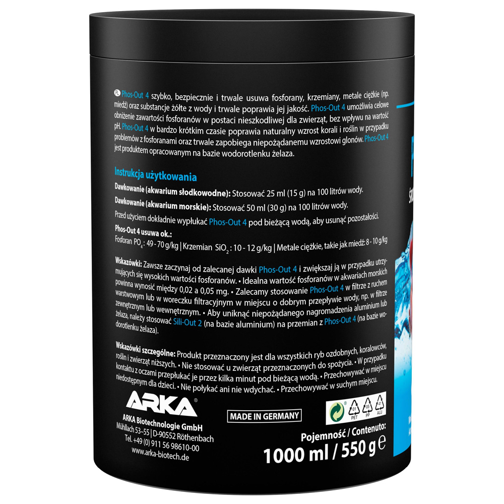 Microbe-Lift Phos-Out4 Usuwa Fosforany PO4 z Akwarium 1000ml 550g